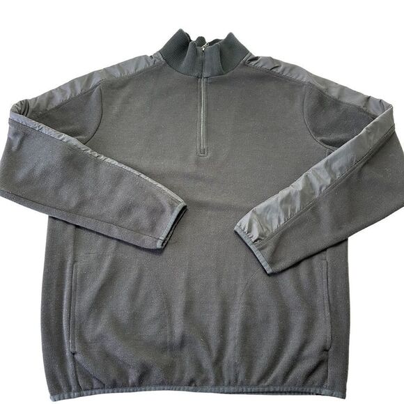Antigua Black Quarter Zip Pullover Sweater, Large - Picture 1 of 10